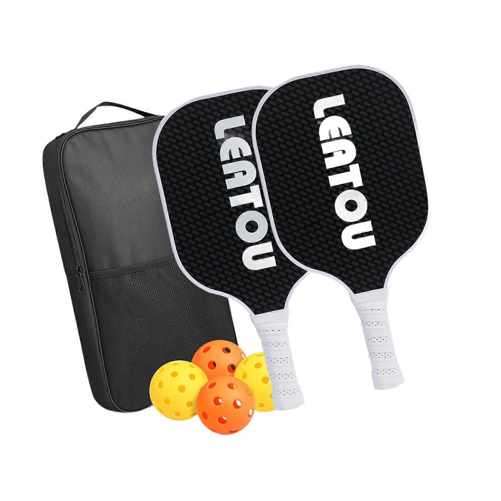 Pickleball Kürek Seti 4 Pickleball Topları Kapalı Spor Oyuncuları İçin Eğitim Top Seçici Yok
