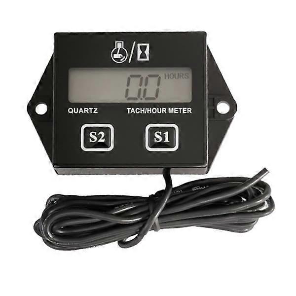 Motorcycle 2/4 Stroke Engine Tachometer, Waterproof LCD Hour Meter for Car/Motorcycle/Boat