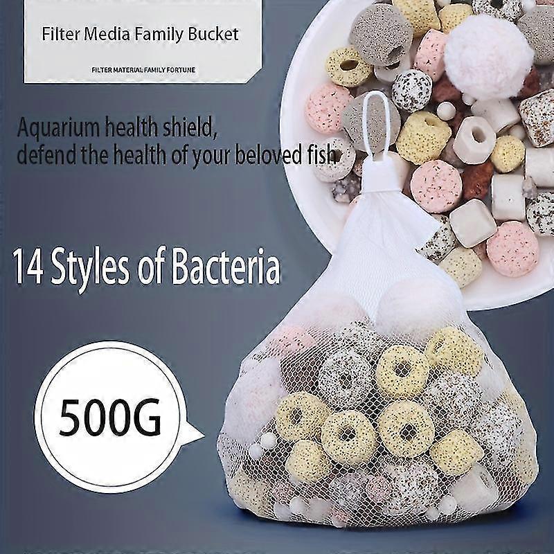 1.1LB Fish Tank Aquarium Filtration Stone, Water Purification Material 14 In 1 Bacteriological House, Net Content 1.1LB Super Large Content Of Bacteri