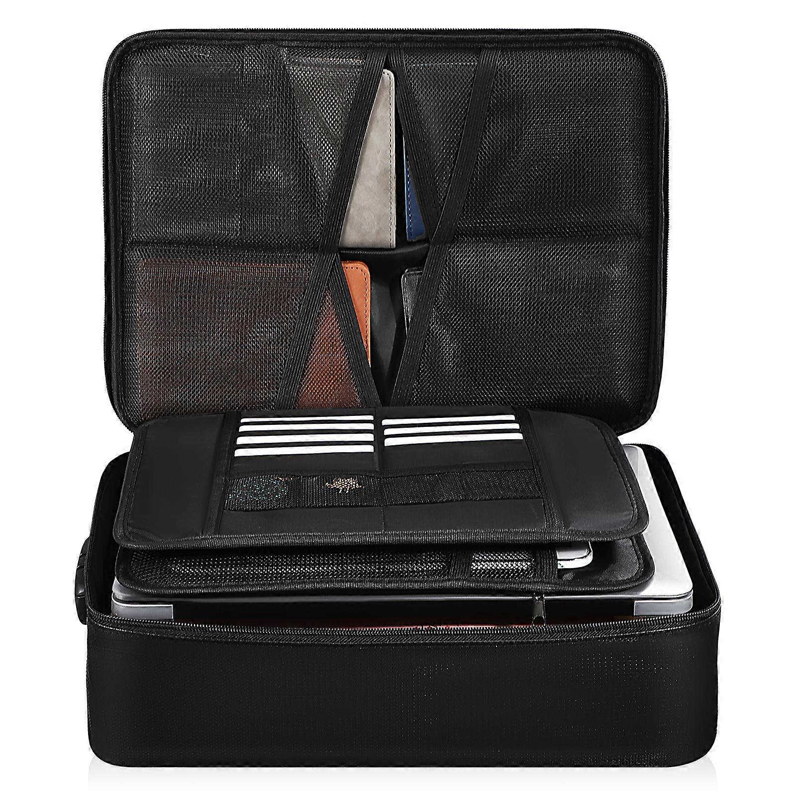 Fireproof Document Box Passport Holder Certificate Folder Document Storage Box Money Organiser For Home Travel