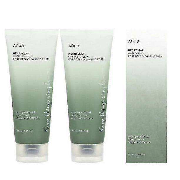 2pcs Pore Control Cleansing Oil, Heartleaf Cleansing Foam, Quercetin Pore Deep Cleansing Foaming Facial Cleanser