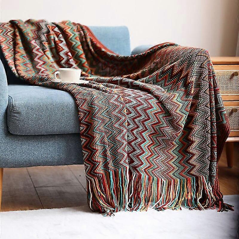 sofa blankets bedspread decorative nordic throw plaid blanket condition