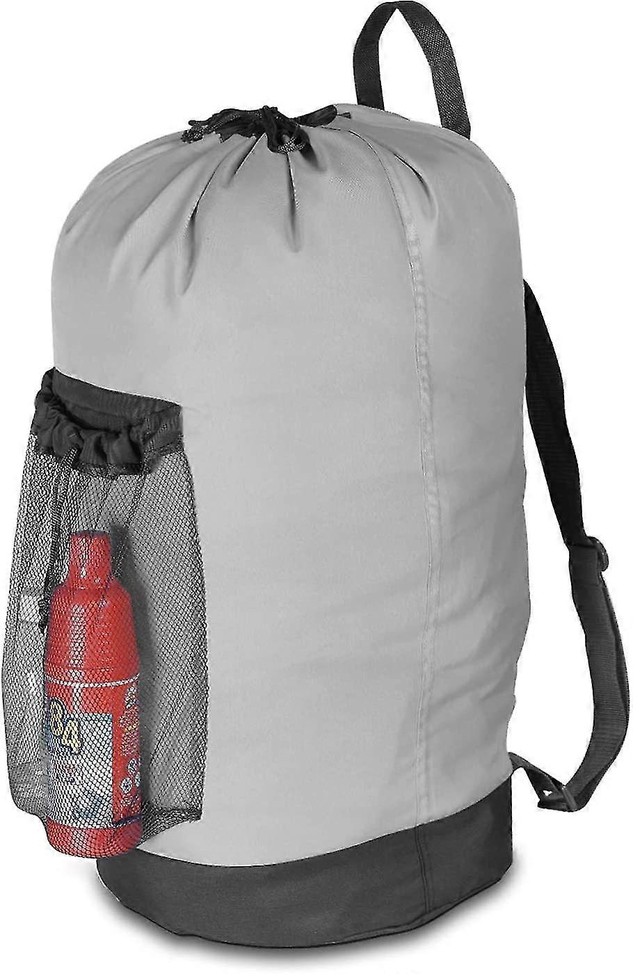 Sunrain Backpack Laundry Bag, Laundry Backpack With Shoulder Straps And Mesh Pocket Durable Nylon