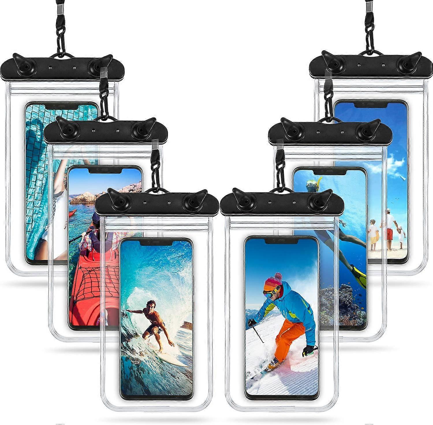 6 peças para Universal Waterproof Phone Pouch Bag Underwater Case Clear Cellphone saco seco para Smartphone 6,9 polegadas