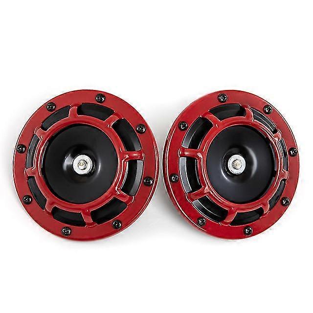 Kit di 2 clacson ad aria compressa Hella Super Loud Compact Electric Blast Tone Universal 12v 115db per moto e auto Rosso