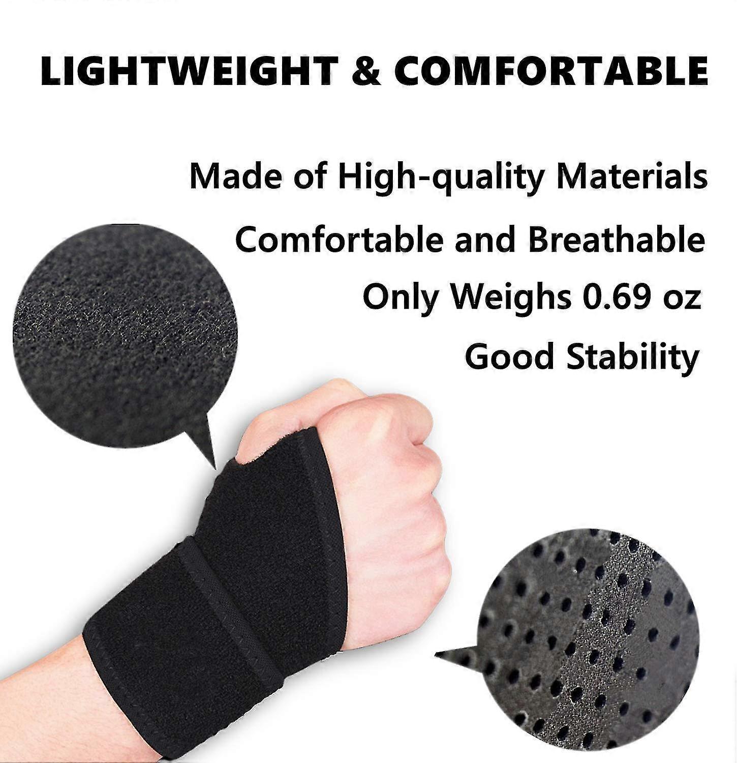 2-Pack Adjustable Carpal Tunnel Wrist Braces - Lightweight Support For Sports & Typing