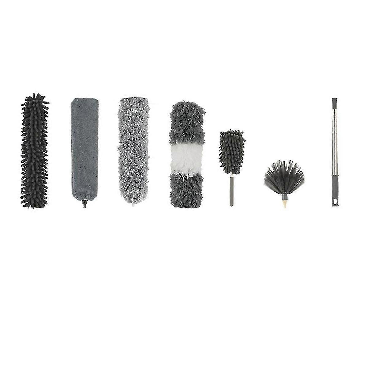 Microfiber Duster,7 PCS Duster Cleaning Kit with 100 Inches Extension Pole,Reusable Bendable Cobweb