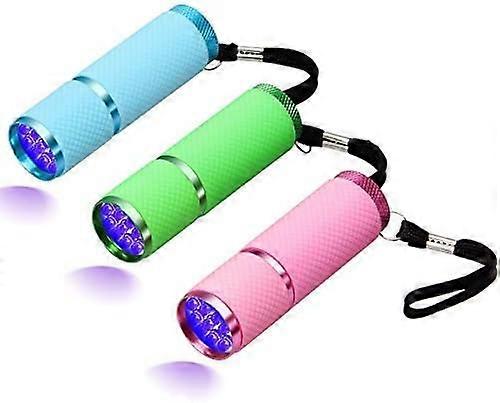 3pcs LED flashlights, small flashlight with 9 LED lights, portable light nail dryer