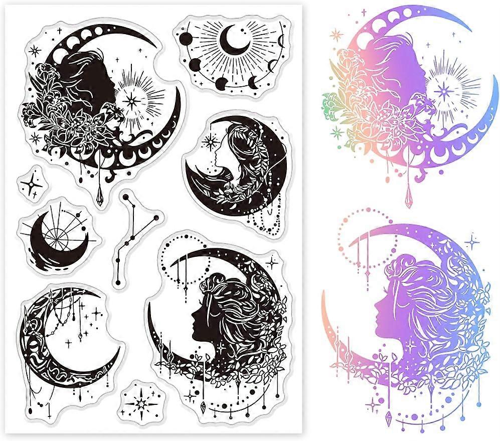 1Sheet Celestial Body Silicone Clear Stamp
