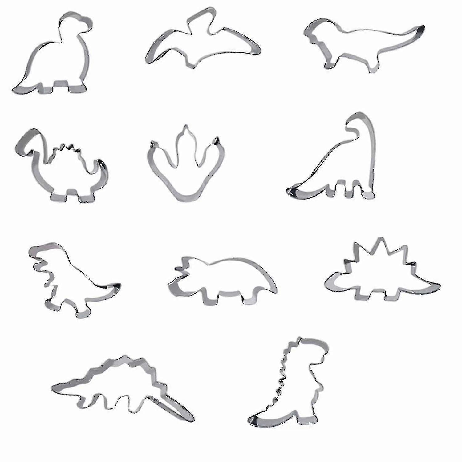 -kitchen Craft Stainless Steel Dinosaur -biscuit & Cookie Cutters Assorted