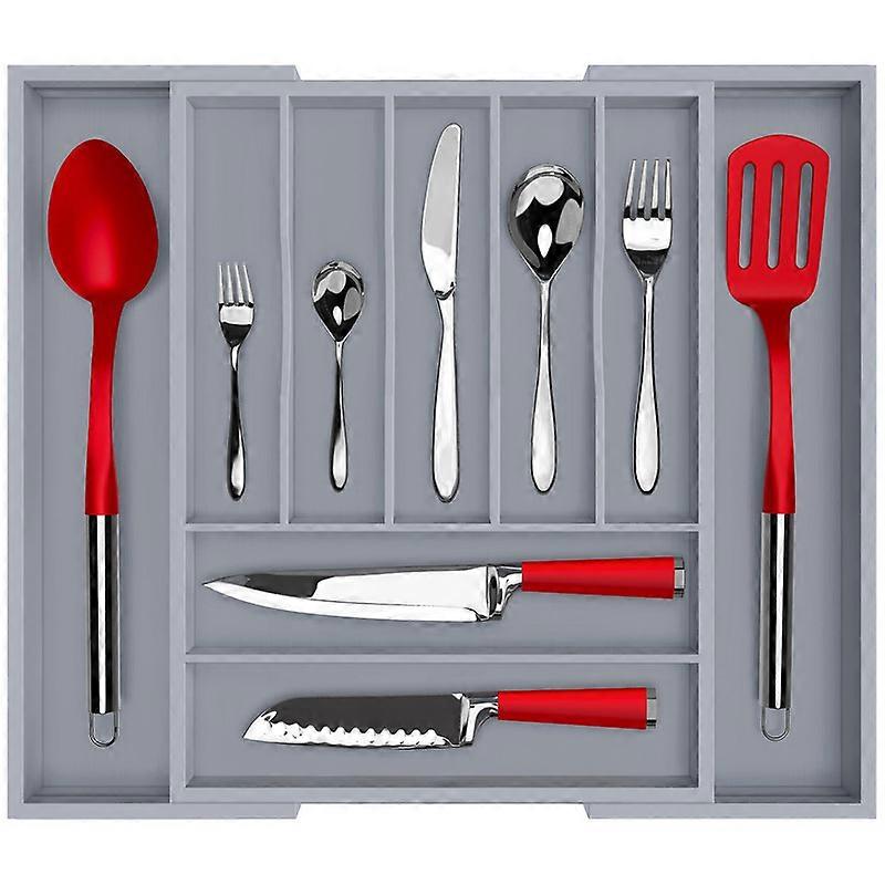 Bamboo Kitchen Drawer Organizer - Silverware Organizer