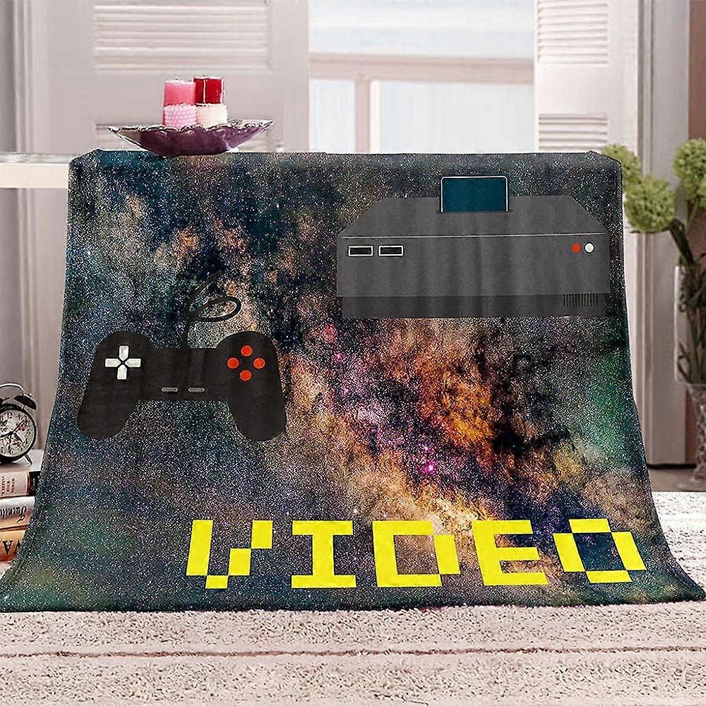 Couverture en flanelle Star Game Console Impression Couverture de couche de lit douce et confortable, housses de canapé - Facile à entretenir 135 * 200 CM