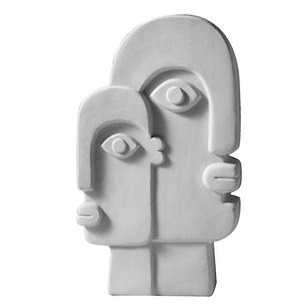 Face Vase, Head Vase, and Centerpiece Flower Vase-Decorative White Bud Vase Modern Vase Ceramic Hom