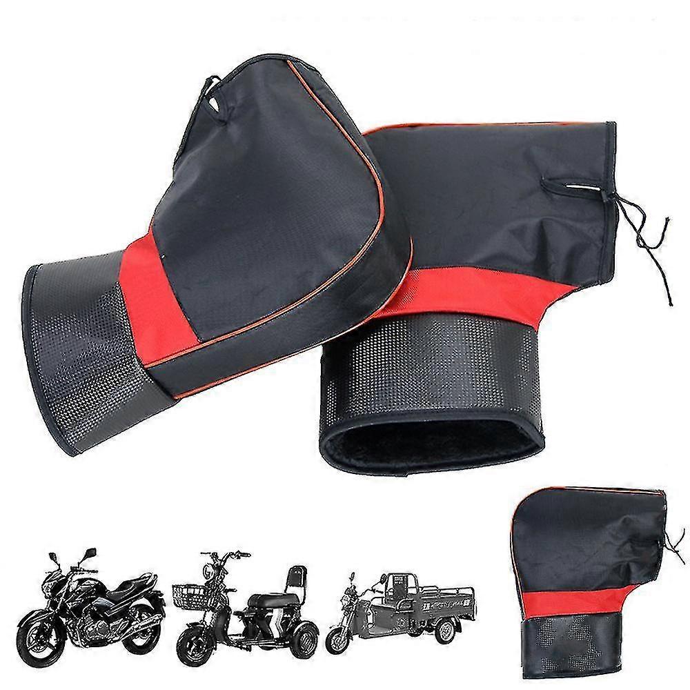 Motorcycle Handlebar Glove Winter Cold-proof Thick Warm Leather Gloves-Yvan