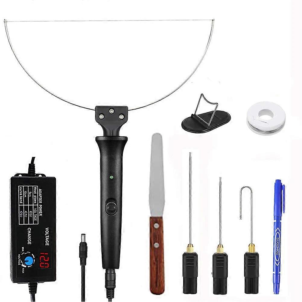 10Pcs/Set Electric Styrofoam Cutter with Digital Display Thermostat Electric Heated Foam Carving Knife Pen for Carving Art Model