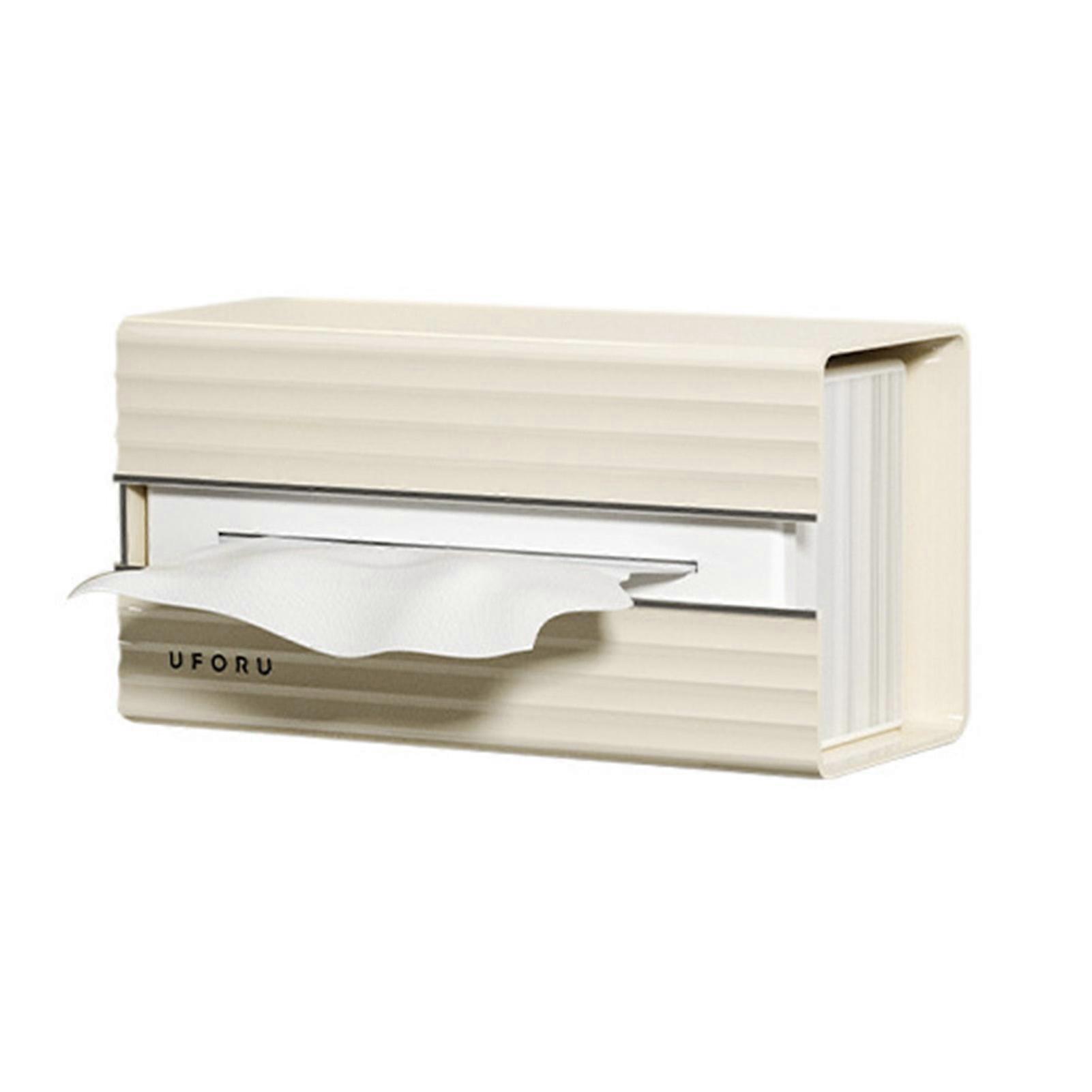 Punch-Free Wall Hanging/Desktop Tissue Box Large Capacity Toilet Paper Storage Box for Living Room Home