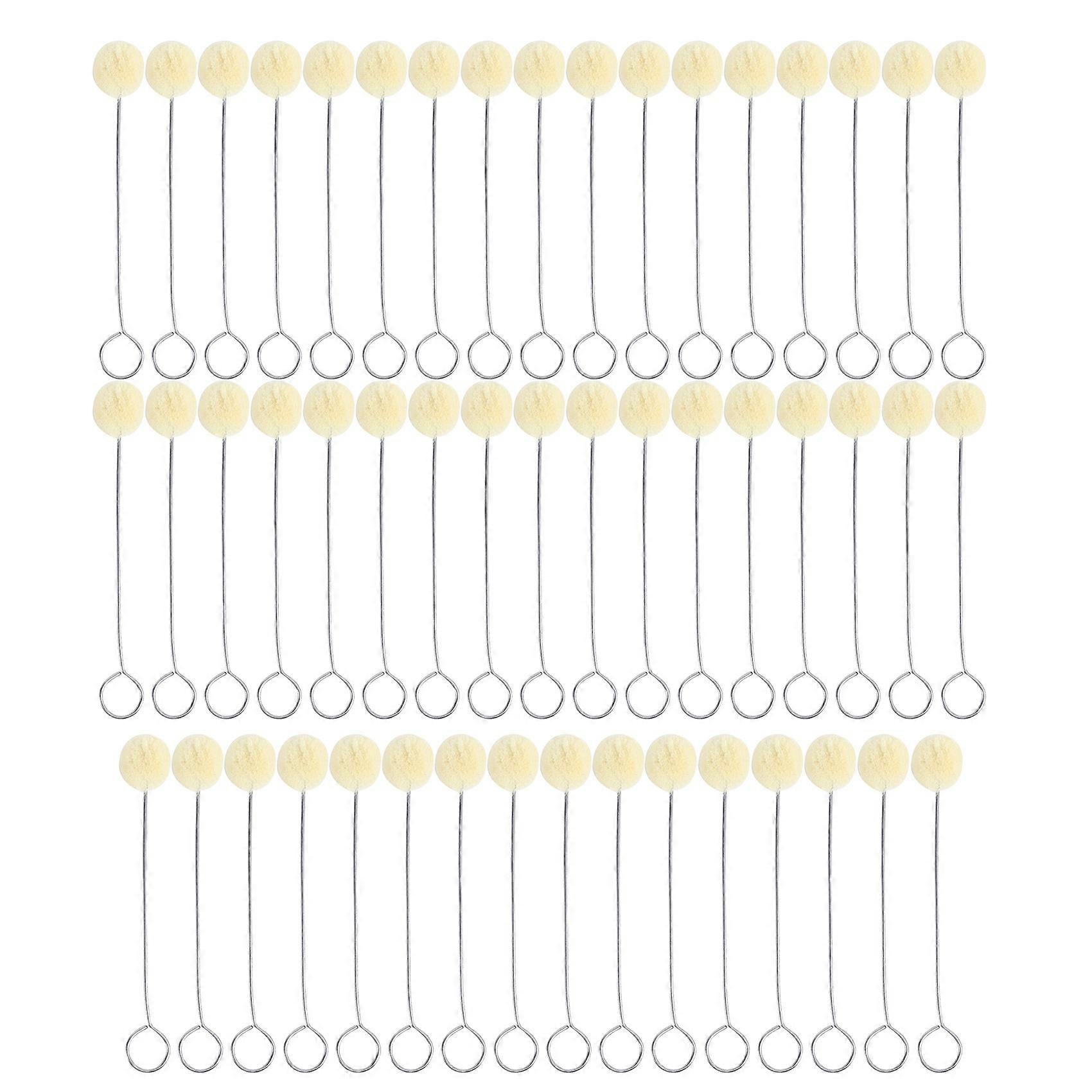 50 Pieces Wool Daubers Ball Brush Leather Dye Dauber Dyeing Applicator with Metal Handle for DIY Crafts Projects