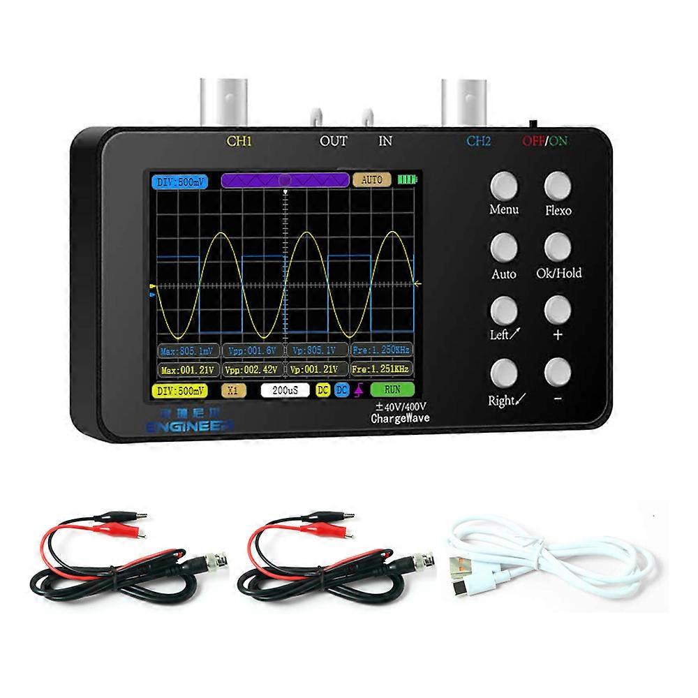 Compact Portable Digital Oscilloscope 50M Sampling Rate 10M Analogue Bandwidth Handheld Current Oscilloscope Cellphone Repairs Lissajous Patterns 6A C