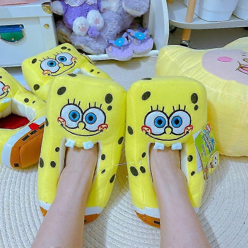 سبونجبوب سكوير النعال الشتاء النعال المرأة المبدعة الدافئة أفخم المنزل شبشب عدم الانزلاق الحرارية لينة Slient أحذية القطن الهدايا