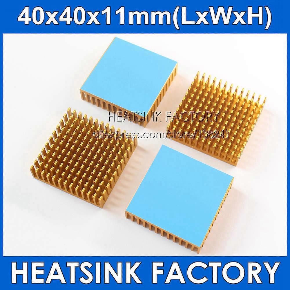 2pcs Black / Glod Aluminum Heatsink Cooling 40x40x11mm for LED Power Memory Chip IC Transistor with Thermal pad