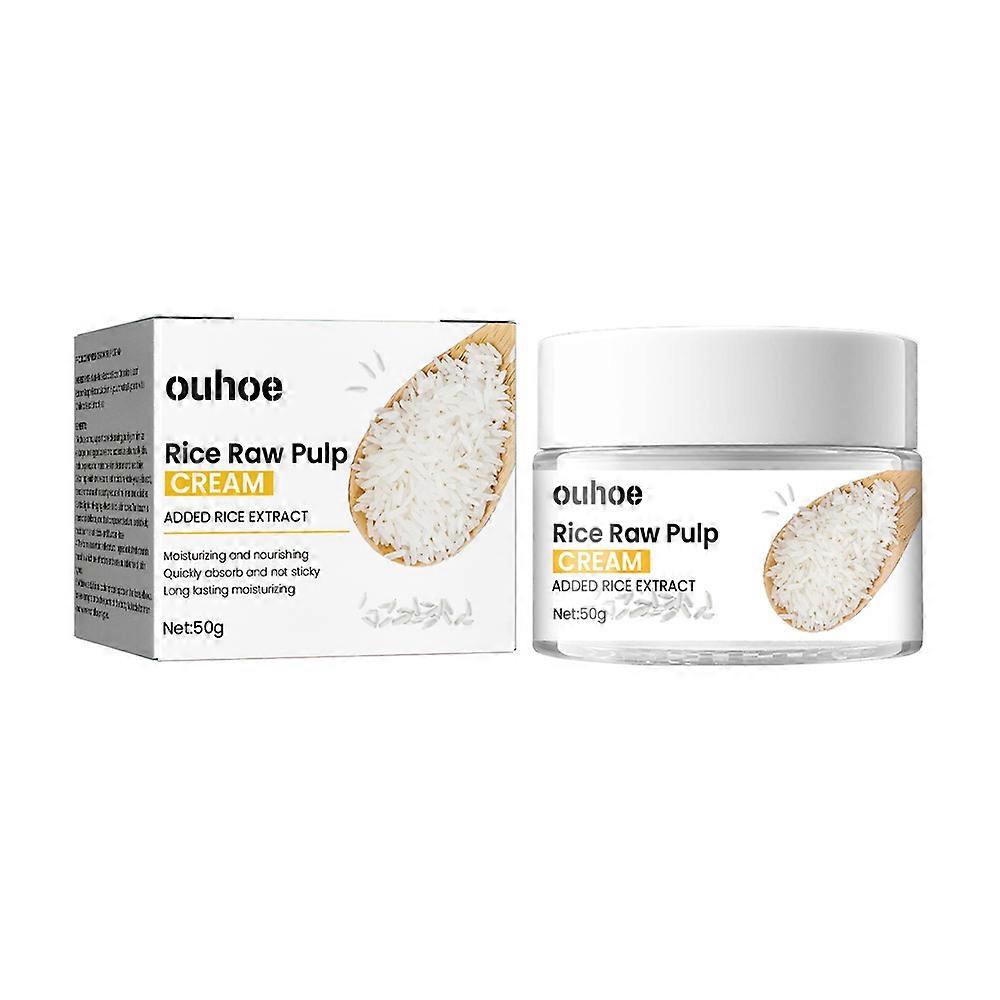 Rice Water Cream Skin Elasticity Rice Face Cream Moisturizing Fade Fine Lines Widely Applicable 1.8oz for Beauty Salon