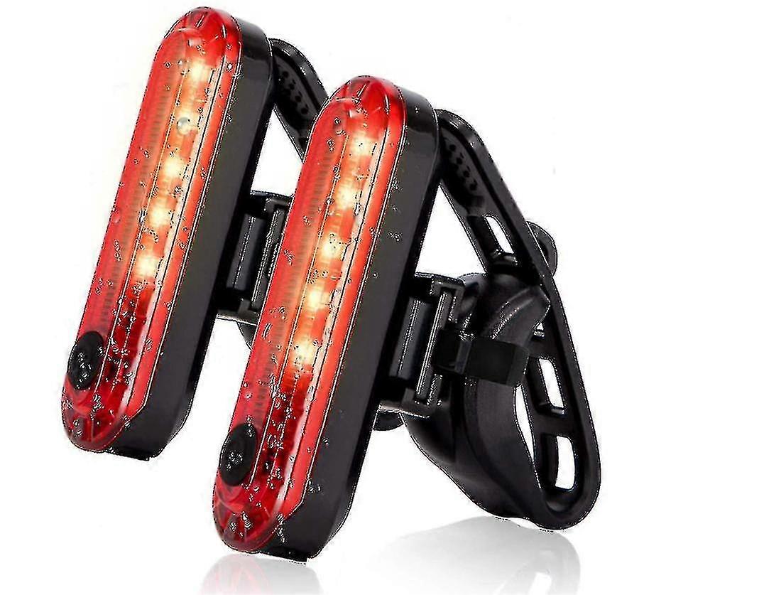 Usb Rechargeable Led Bicycle Tail Light (2 Pcs, Red)