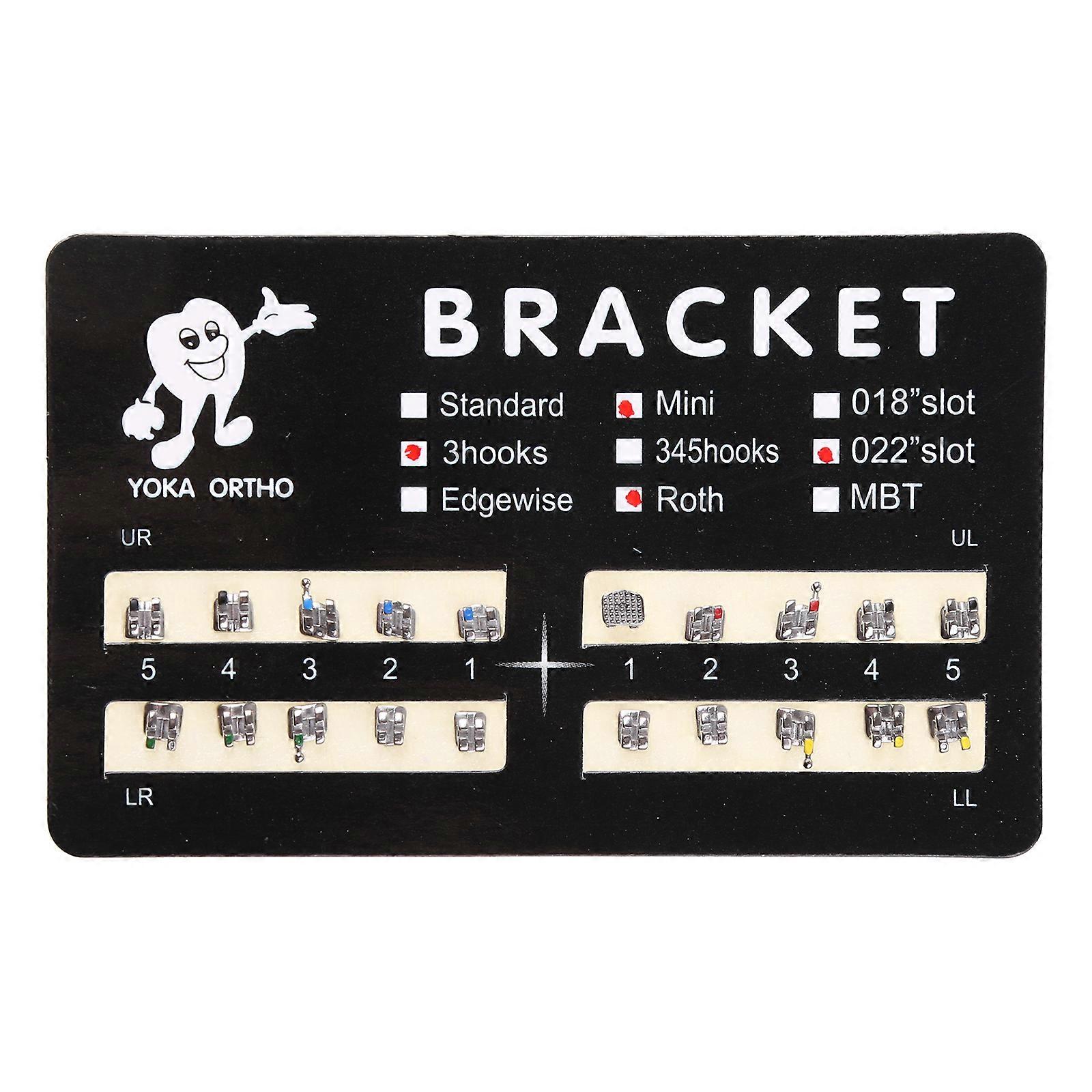 20Pcs Mini Dental Orthodontic Bracket Metal Braces Roth Slot.0.22 3 Hooks