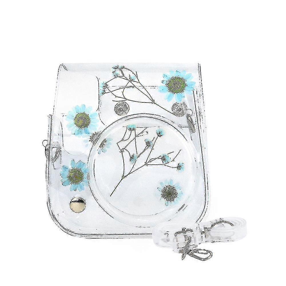 Protective Daisy Clear Camera Case Compatible With Fujifilm Instax Mini 11/8/9 With Adjustable Shoulder Strap