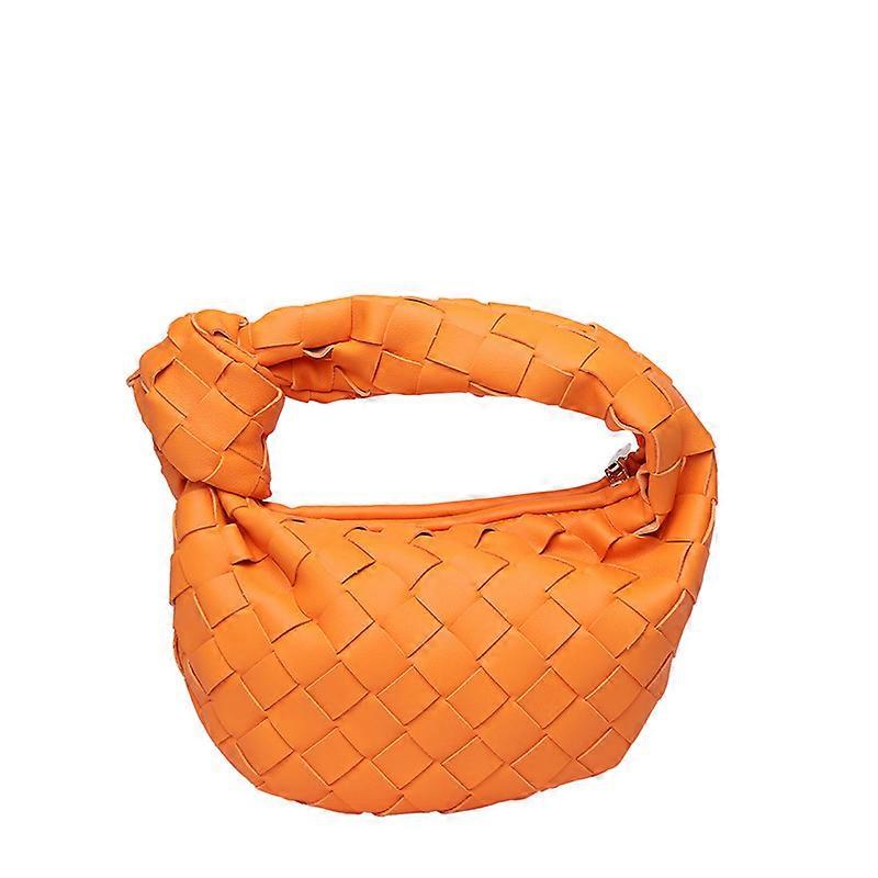 Woven Bag Niche Design Solid Simple Wristlet Bag Orange