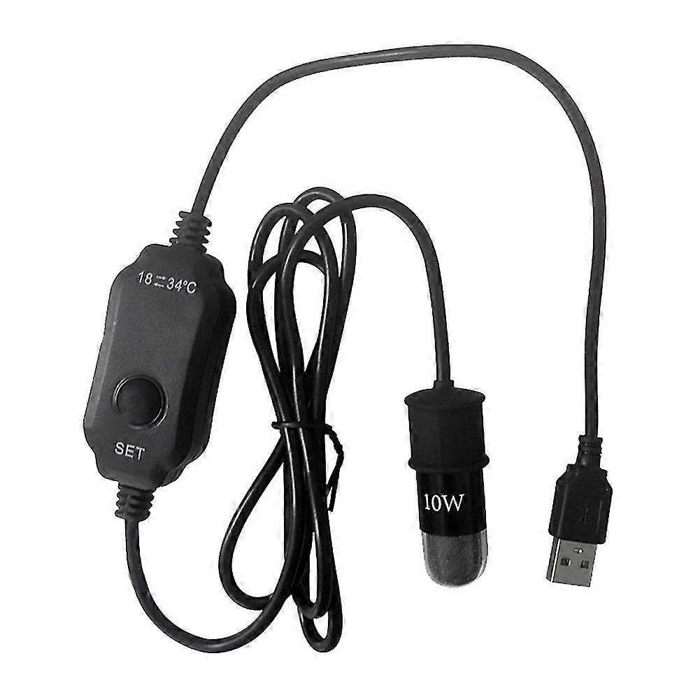 Small Aquarium Heater Adjustable Temperature Range Digital Display Usb Charging For Mini Tank Turtl
