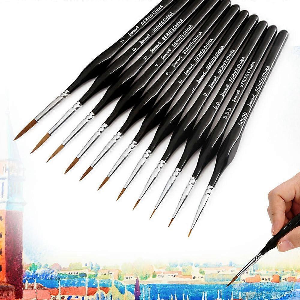 11Pcs Model Brushes Micro Detail Paint Brush Set, Fine Detailing Miniature Paint Brush for Art Crafts Acrylics, Oils, Watercolors & Paint