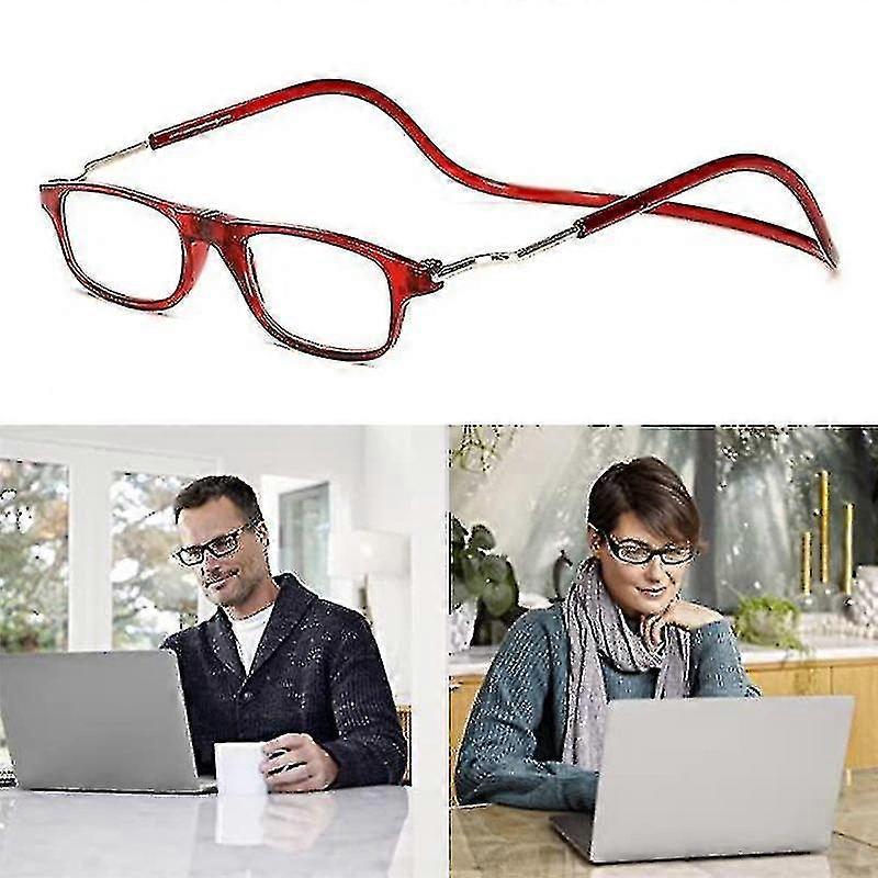 Flexible Magnetic Reading Glasses Hanging Neck Foldable Adjustable Clear Reading Glasses