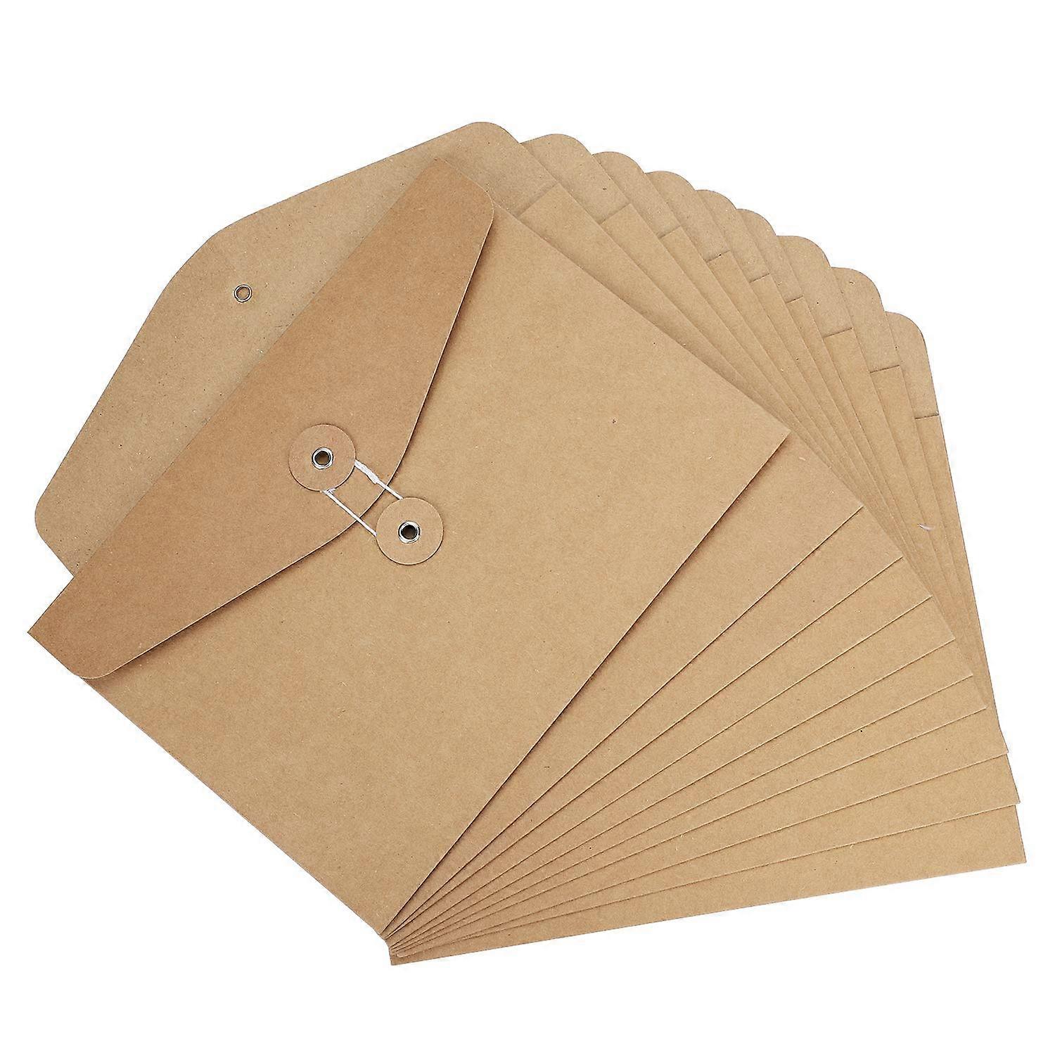 10pack A5 Kraft Paper Folders Portfolio Folder Paper Documents File Bag Pockets Horizontal File Organiser Organiser Storage Bag for School Office Hom