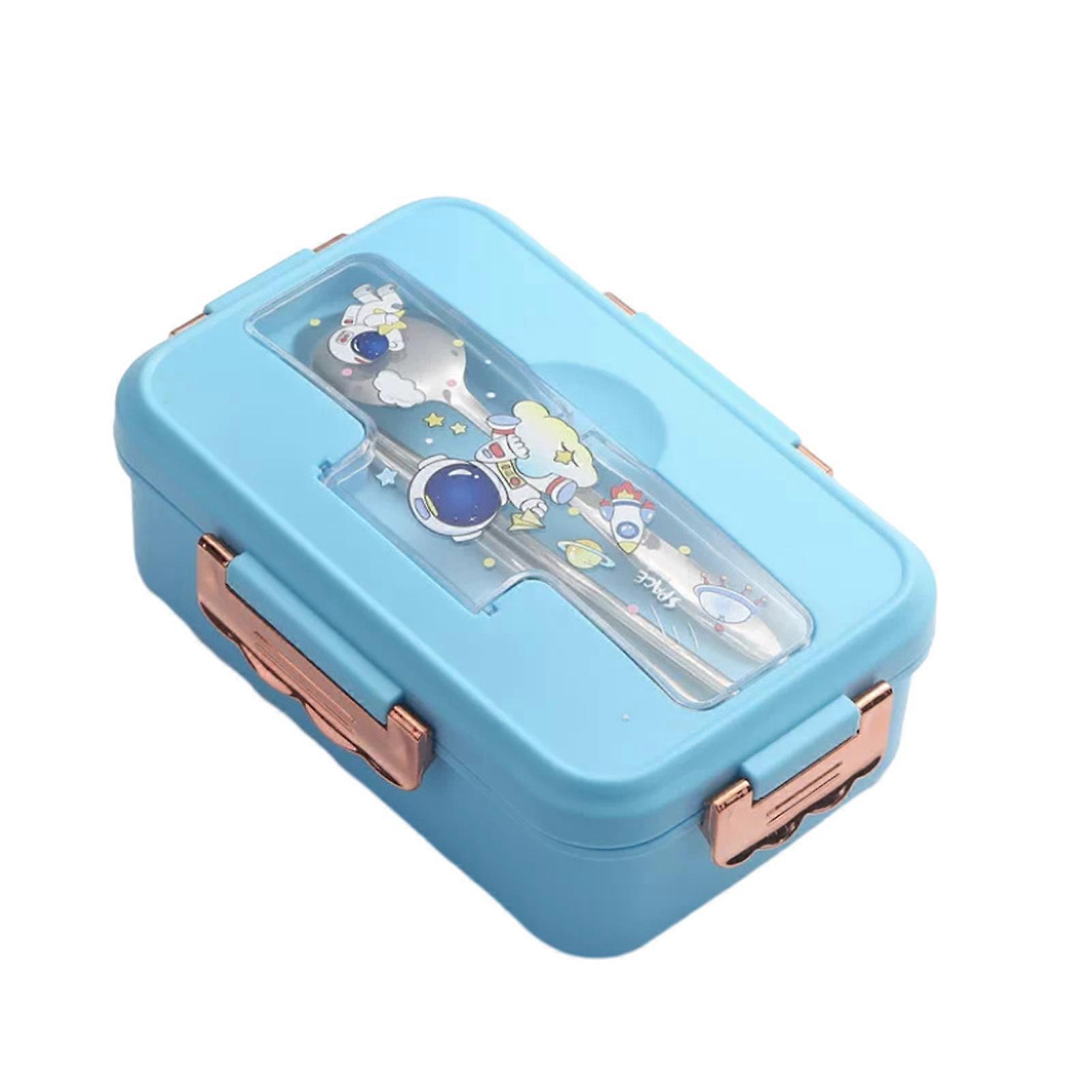 Compartmented Lunch Box Food Grade Heat-resistant with Chopsticks And Spoon Good Seal No Odor Cartoon Pattern School Commute Bento Box