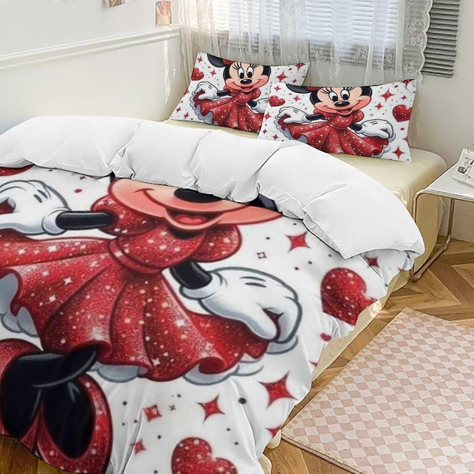 v3733  Bed Sheets Bedding Minnie MouseCartoon Collection 3-Piece Comforter Set, Personalized Bedding Decor for Kids And Teens  Bed Sheets  yuq3733