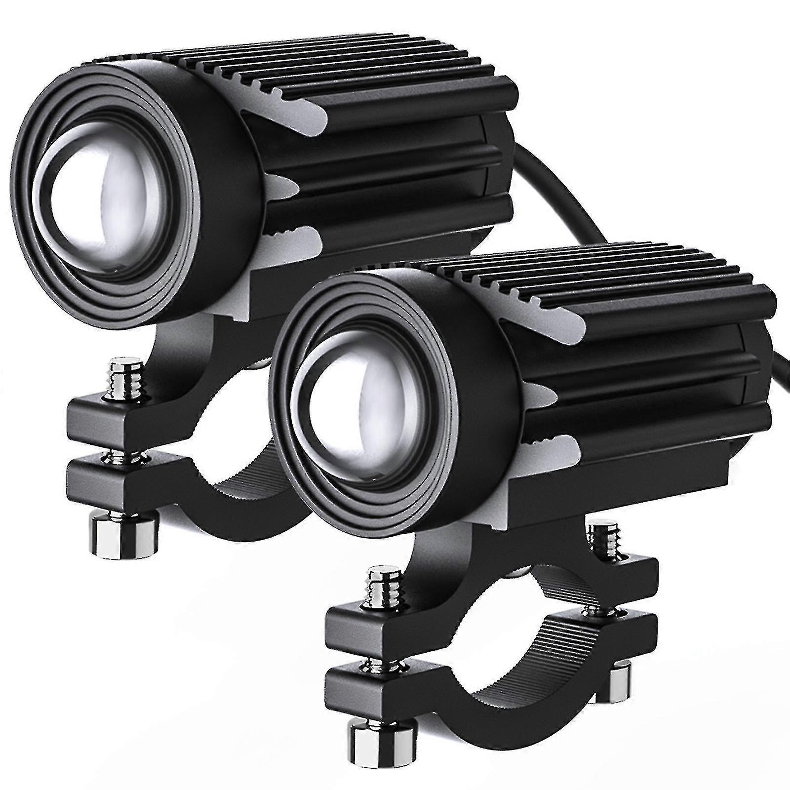 2pcs οδηγημένα οδηγικά φώτα μοτοσικλετών 12000lm τρίχρωμα μίνι προβολείς φώτα ομίχλης 60w 6000k