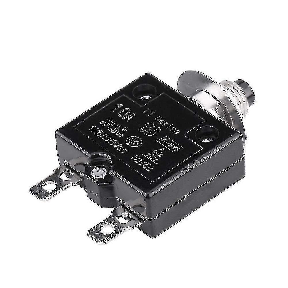 Circuit Breaker, Manual Reset Thermal Switch Circuit Breaker Over Current Overload Protector 5a/8a/10a/15a/18a/20a/30a (optional) (10a)