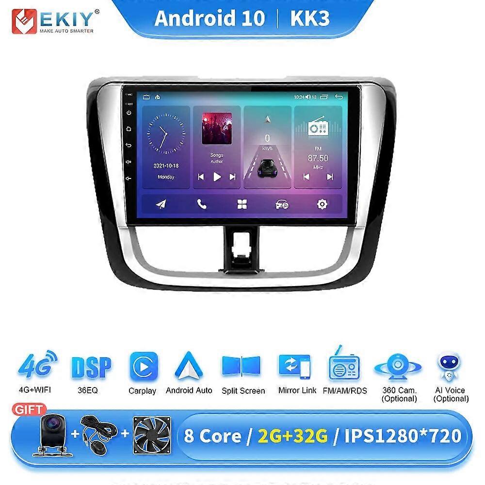 Android Car Radio For Toyota Vios Yaris L 2016 - 2019 AI Voice Multimedia Video Player Navigation Stereo GPS 2din