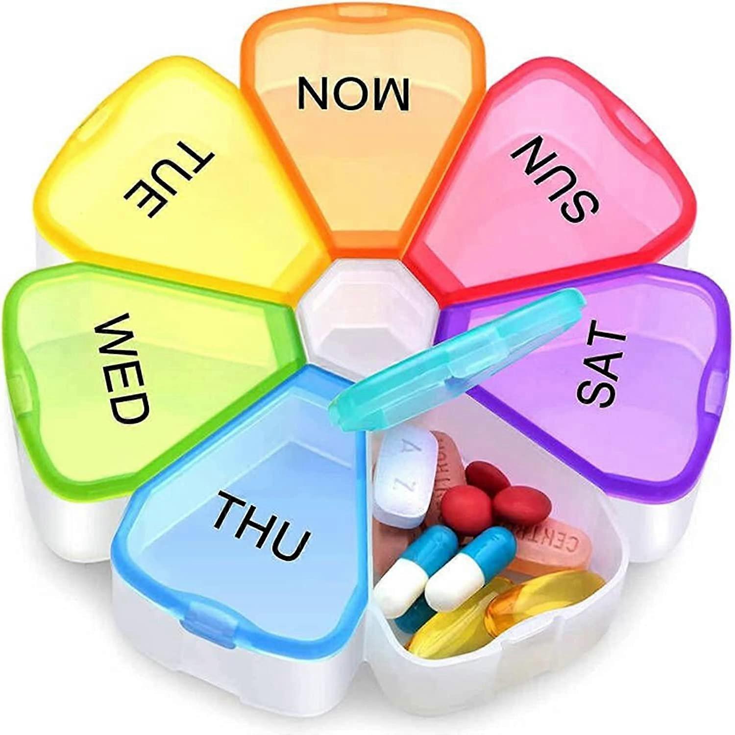 Large Weekly Pill Organizer - 7 Day Portable Pill Box Case for Vitamins