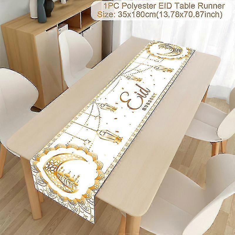 קישוט רמדאן שולחן ראנר תפאורה למפת שולחן ביתית רמדאן כרים מפלגה מוסלמית אסלאמית עיד אל אדחא מתנות