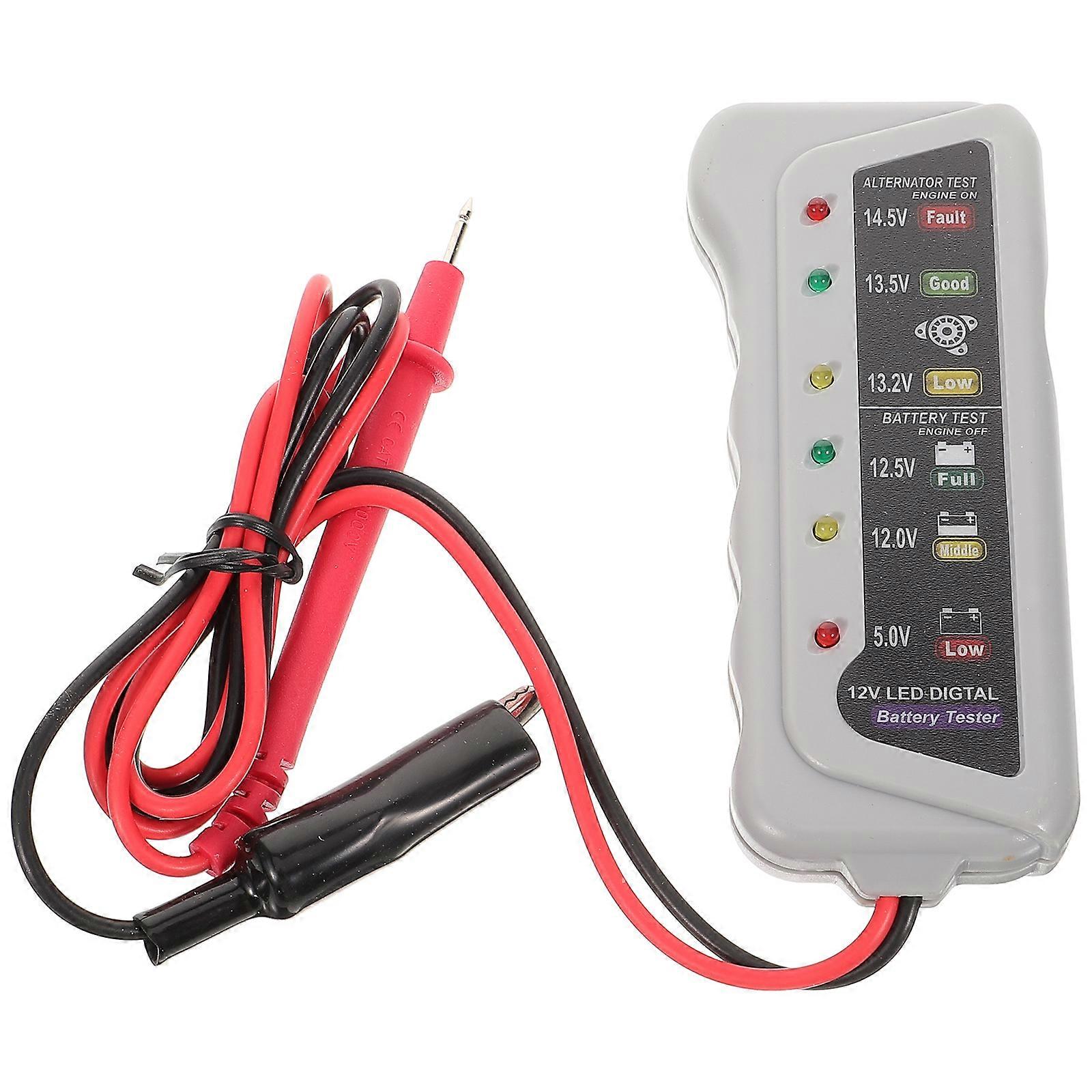 1Pc Professional Car Battery Tester Car Diagnostic Tool Automotive Battery System Analyzer for Printing(Light Grey)