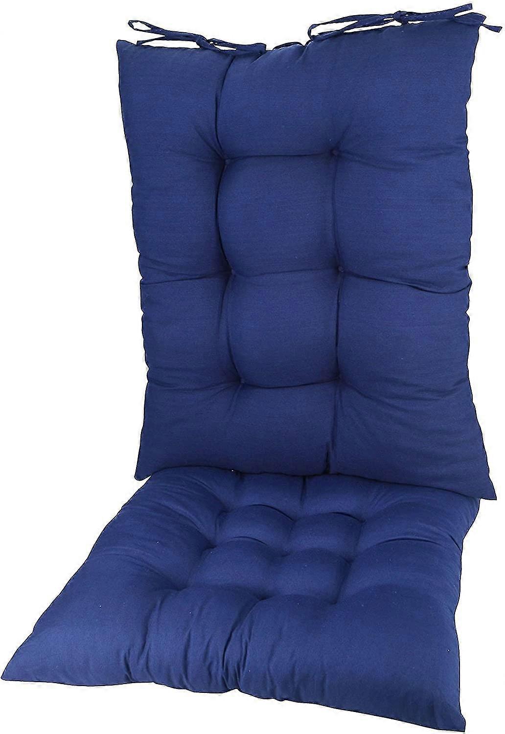 ソリッドカラー快適なサンディングファブリックロッキングチェアクッション - ネイビーロッキングチェアクッションセット(43 * 43cm / 43 * 53cm)