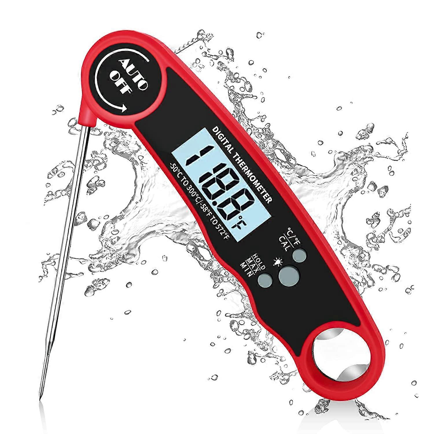 Digital Meat Thermometer, Cooking Thermometer, Kitchen Thermometer with Instant Read, Long Probe and LCD Display for Roasting, Baking, BBQ, Baking, Ba