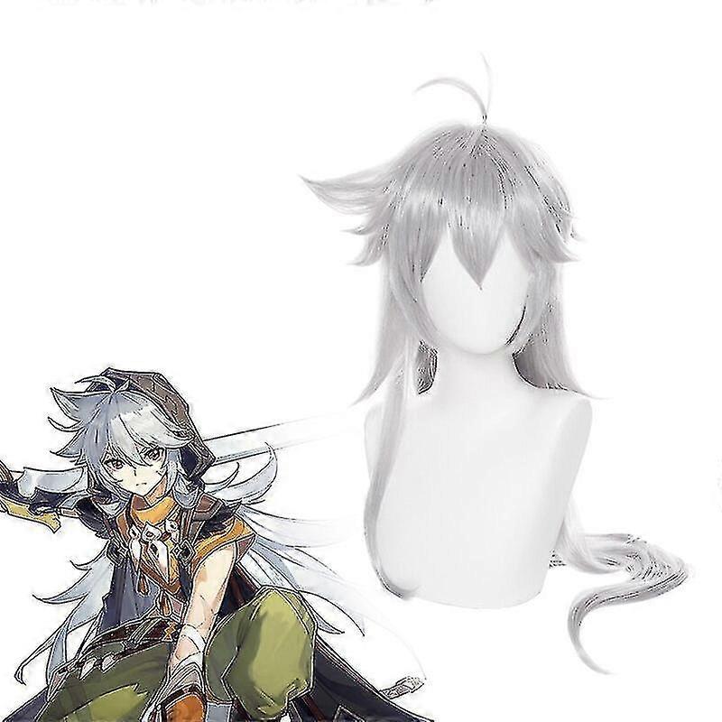 Spil Genshin Impact Anime Razor Gray Lang Varme resistente Syntheti