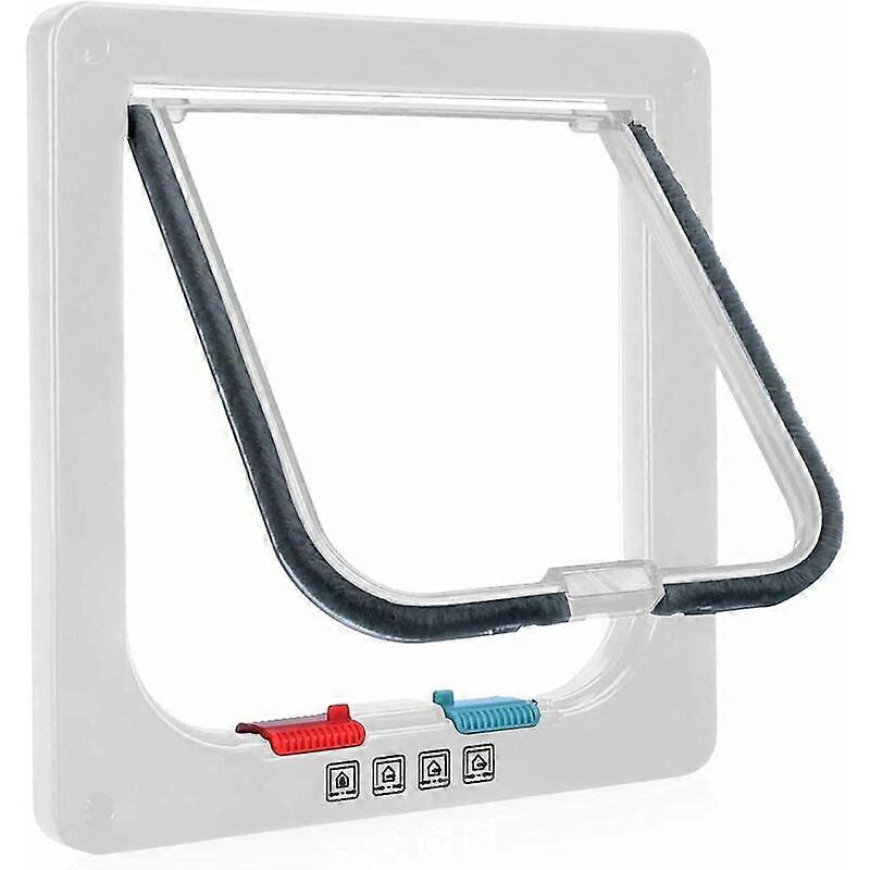 Cat Flap, 4-Way Manual Lock, Energy Efficient, Weatherproof, Convenient, Small Dog, Easy to Install and Use, Upgraded Version
