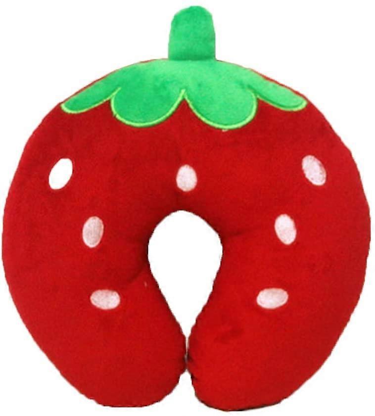 Almohada de viaje en forma de U de fresa