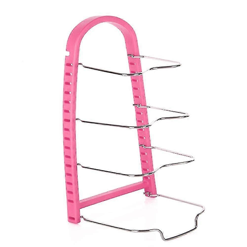 Multi-Function Storage Rack Holder Organizer Portable For Home Kitchen Pot Plate Rose Red