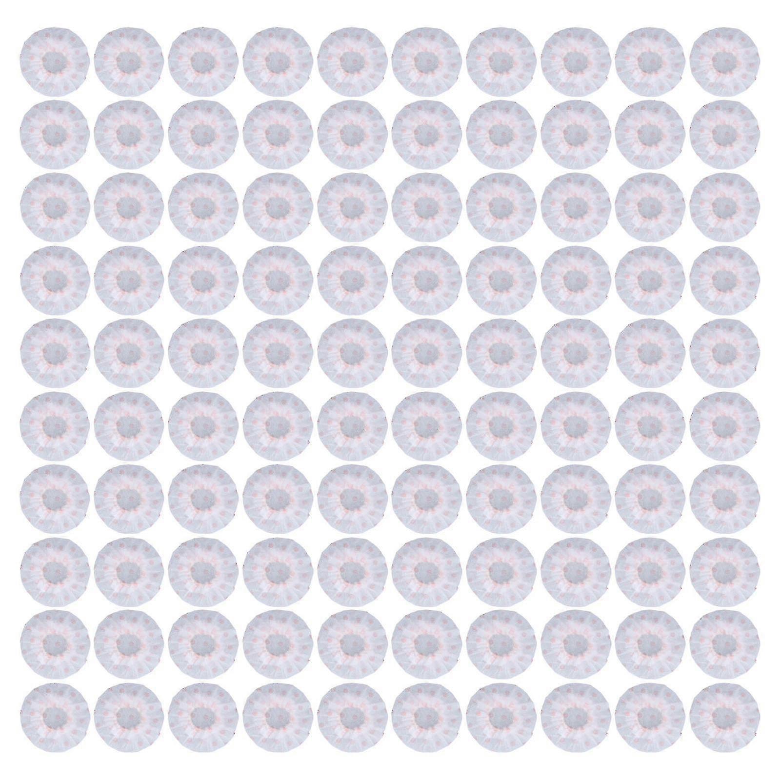 100Pcs White Red Dot Disposable Microphone Caps - Dust and Sweat Resistant, Excellent Elasticity, Reduce Noise