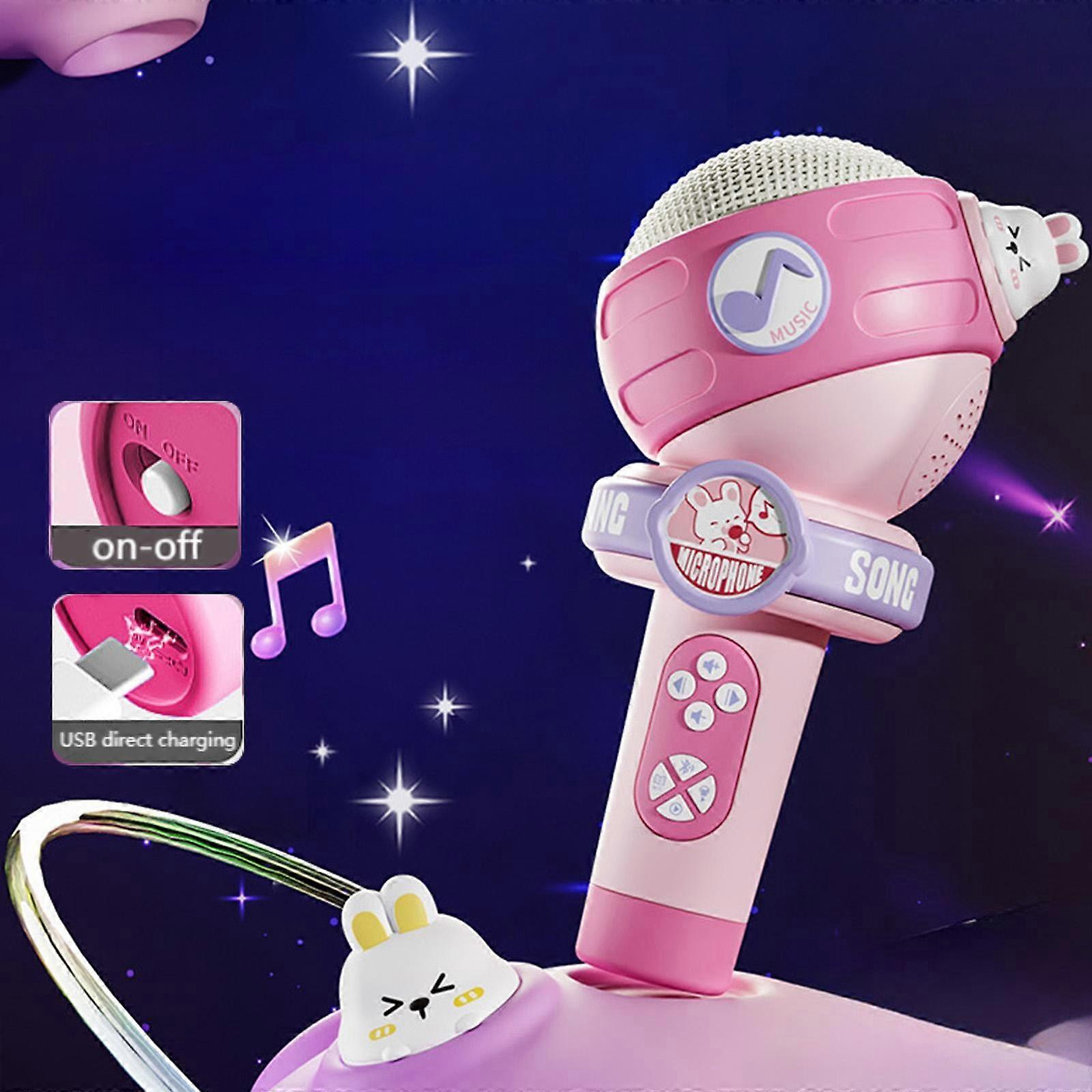 Children's Microphone Speaker Singing Multifunctional Reverberation Microphone Wireless Bluetooth Early Education Puzzle Toy