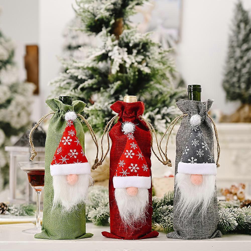 (35*13cm 3 Pcs)Christmas Wine Bottle Cover 20